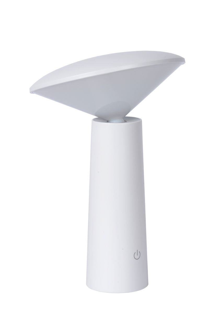 Lucide JIVE - Nabíjacia stolová lampa Outdoor - Batéria - Ø 13,7 cm - LED Rozm. - 1x4W 6500K - IP44 - 3 StepDim - Biela